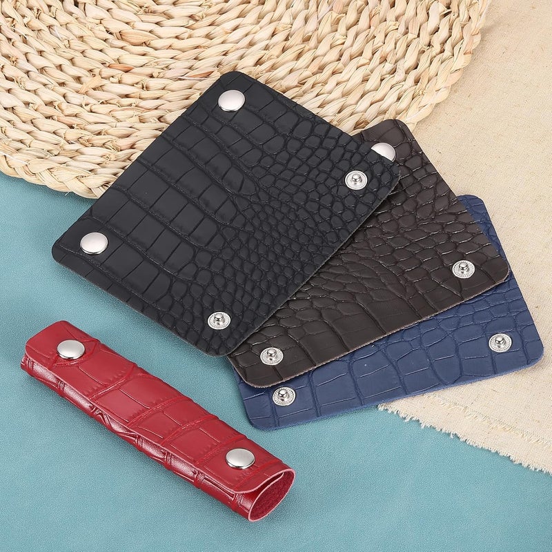 uxcell 2 Pcs Handbag Handle Wrap Covers, PU Leather Crocodile Pattern Purse Strap Wrap Cover Luggage Grip Protector (13x10cm, Black) - Image 5